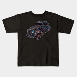 Car - an old retro car painted with psychedelic shapes and colors Kids T-Shirt